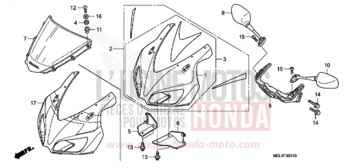 UPPER COWL (CBR1000RR6/7) CBR1000RR7 de 2007